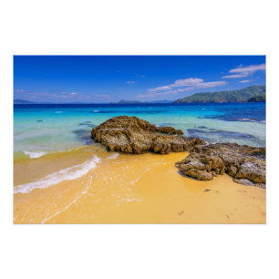 Tropical Philippines Sandy Beach Island Poster