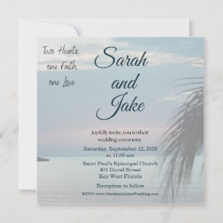 Tropical Photo Christian Wedding Invitation
