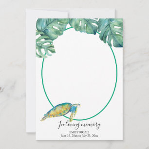 Tropical Photo Death Notice and Funeral Invitation