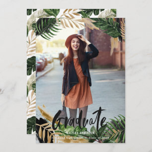 Tropical photo graduation announcement/invitation