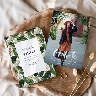 Tropical photo graduation announcement/invitation
