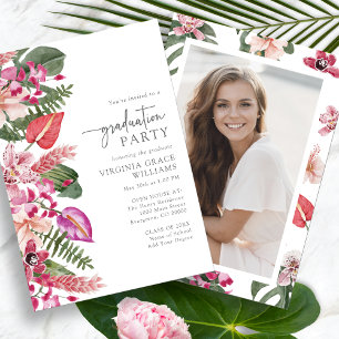 Tropical Photo Graduation Invitation