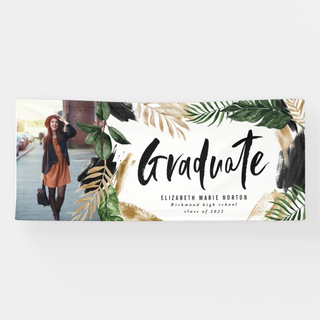Tropical photo graduation modern script banner (Horizontal)