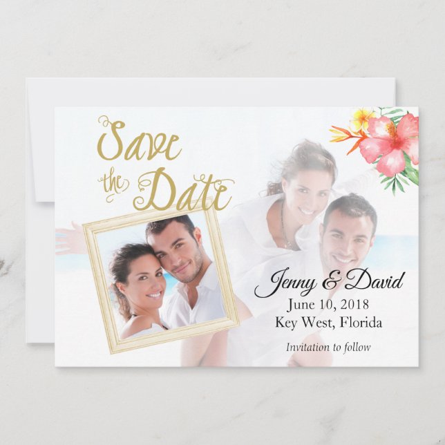 Tropical Photo Save the Date (Front)