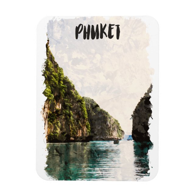 Tropical Phuket Thailand Coastal Landscape Magnet (Vertical)