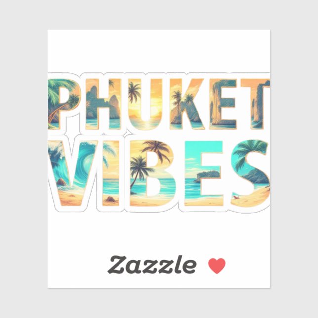 Tropical Phuket vibes beach sunset sticker (Sheet)