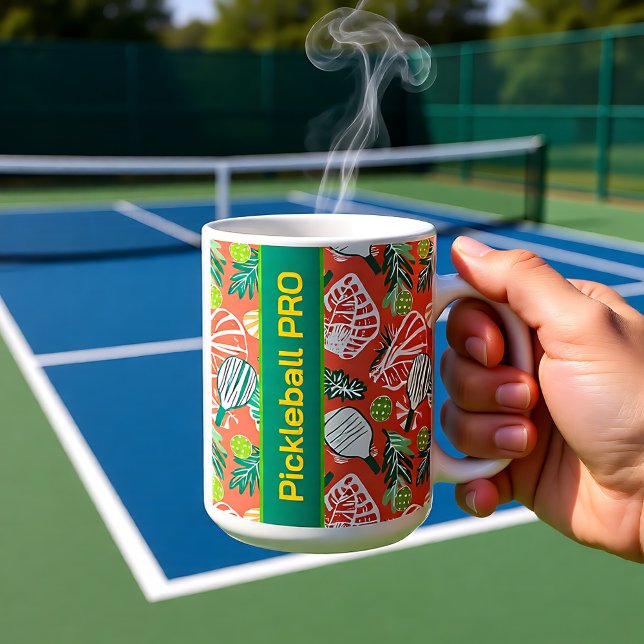 Tropical Pickleball Paradise Custom Socks Coffee Mug (Tropical Pickleball Paradise Custom Socks Coffee Mug)