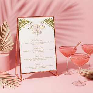 Tropical Pickleball Party Cocktail Drink Menu Sign