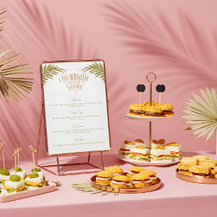 Tropical Pickleball Party Food Appetizer Menu Sign