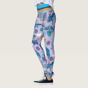 Tropical Pickleball, periwinkle Leggings