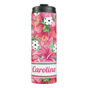 🌺🌴Tropical pickleball with hibiscus with nam Thermal Tumbler