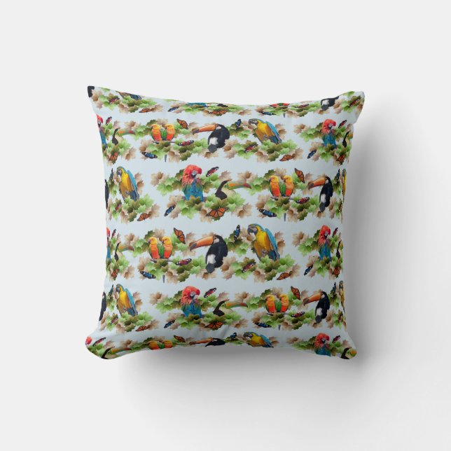Tropical Pillow (Light Blue) (Front)