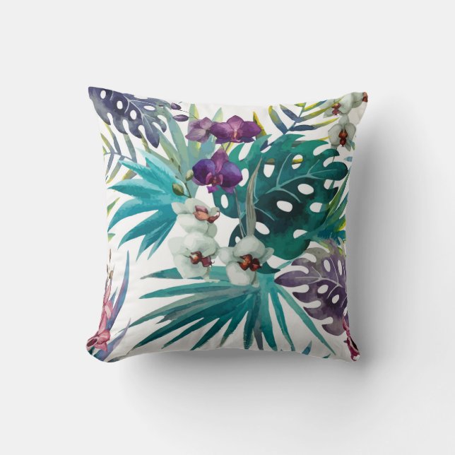 Tropical pillow (White) (Front)