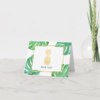 Tropical pineapple and leaves