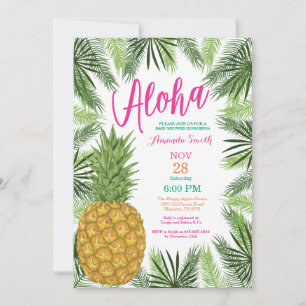 Tropical Pineapple Baby Shower Invitation