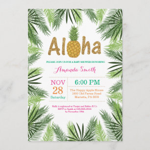Tropical Pineapple Baby Shower Invitation