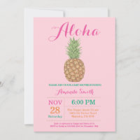 Tropical Pineapple Baby Shower Invitation