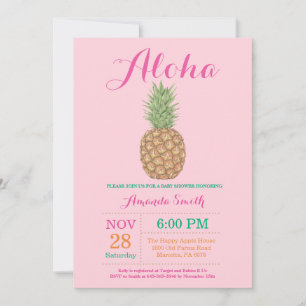Tropical Pineapple Baby Shower Invitation