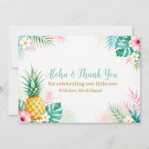 Tropical Pineapple Baby Shower Thank You Card