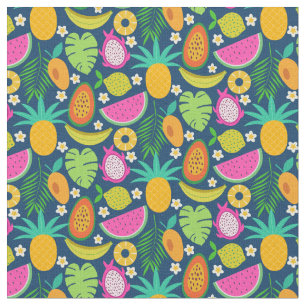 Tropical Pineapple Banana watermelon Fruits Fabric