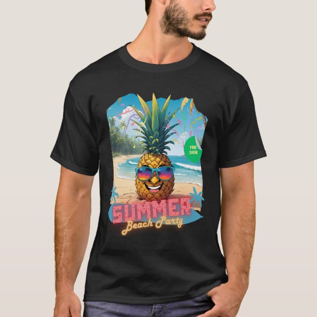 Tropical Pineapple – Beach Party T-Shirt (Front)