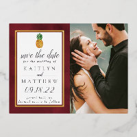 Tropical Pineapple Beach Wedding Save The Date