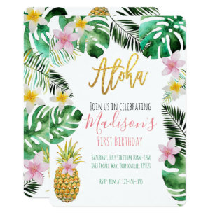 Tropical Pineapple Birthday Invitation