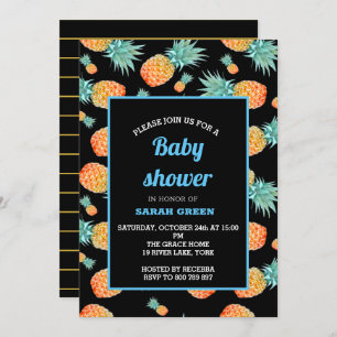Tropical Pineapple Boy Baby Shower Invitation