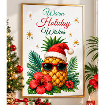 Tropical Pineapple Christmas Card | Warm Holiday