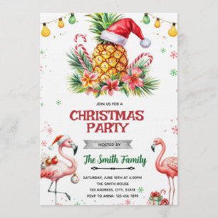 Tropical Pineapple Christmas Invitation