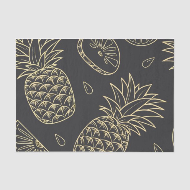 Tropical Pineapple Citrus Pattern Tissue Paper (Front)