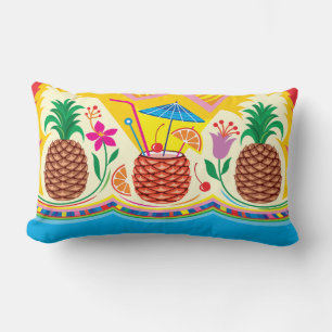 Tropical Pineapple Cocktail Lumbar Cushion