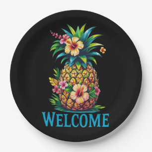 Tropical Pineapple Cocktail Napkin Welcome Paper Plate