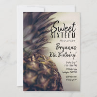 Tropical Pineapple Elegant Beach Sweet 16 Party