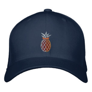 Tropical Pineapple Embroidery Graphic on Embroidered Hat