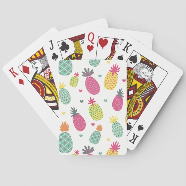 Tropical Pineapple Fruit pattern Playing Cards (Back)