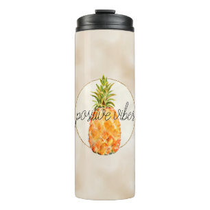Tropical Pineapple Gold Glitter        Thermal Tumbler