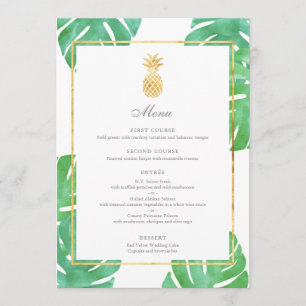 Tropical Pineapple Gold Wedding Menu