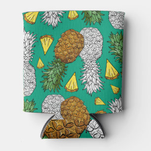 Tropical Pineapple: Green Vintage. Can Cooler