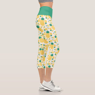 Tropical Pineapple High Waisted Capris
