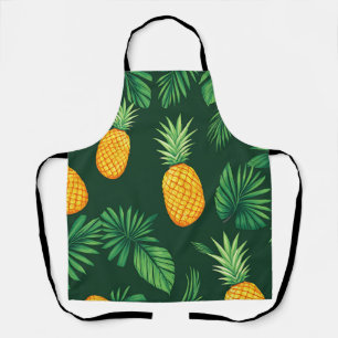 Tropical Pineapple Leaves Pattern Apron
