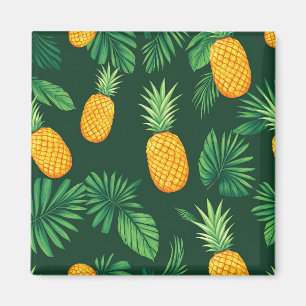 Tropical Pineapple Leaves Pattern Magnet