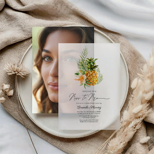 Tropical Pineapple Miss to Mrs Bridal Shower Vellum Invitations