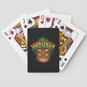 Tropical Pineapple Monster Halloween Classic Playing Cards