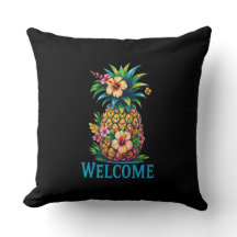 Tropical Pineapple Outdoor Pillow Aloha