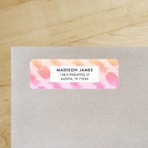 Tropical Pineapple Pattern Custom Return Address Label