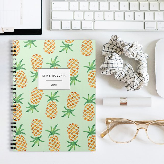 Tropical Pineapple Pattern Green Notebook (Creator Uploaded)