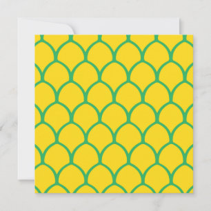 Tropical Pineapple Pattern in Green and Yellow Invitation