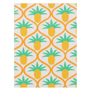 Tropical Pineapple Pattern on Orange Ogee  Tablecloth
