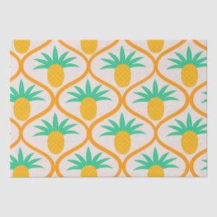 Tropical Pineapple Pattern on Orange Ogee Tissue Paper